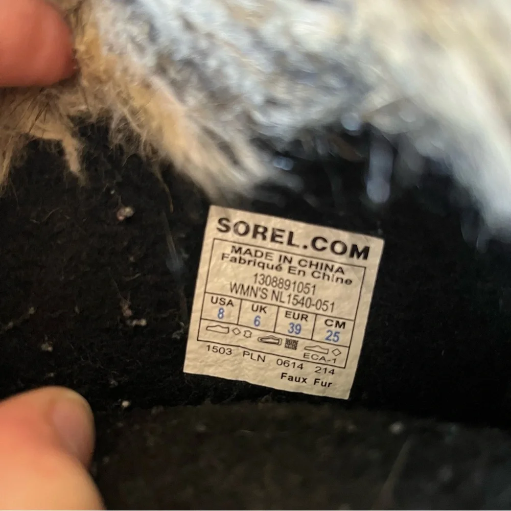 Sorel Joan Of Artic Gray Waterproof Suede Faux Fur Felt Lined Winter Boots Sz 8